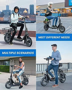 URBANMAX C1 Electric Scooter with Seat, 450W Motor, 22 Miles Range, Foldable, Dual Braking, Black